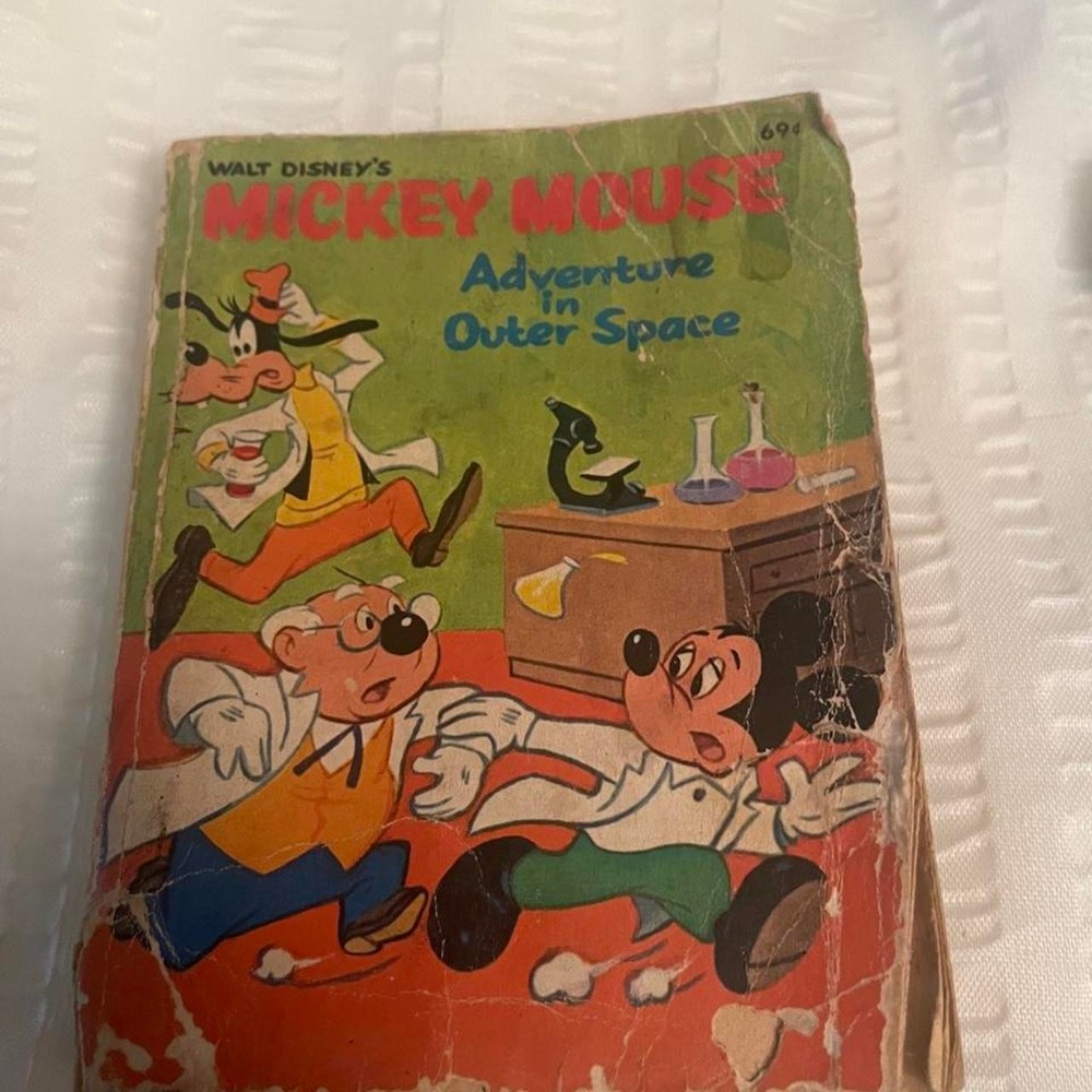 Walt Disney 1968 Mickey Mouse Adveture in Outer Space Children's Book